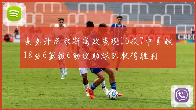 麦克丹尼尔斯高效表现16投7中贡献18分6篮板6助攻助球队取得胜利